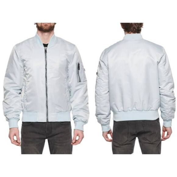 ELEVEN PARIS Suxy Nylon Zip-Front Bomber Jacket Plein Air Gray Men's Size Medium - Picture 1 of 14